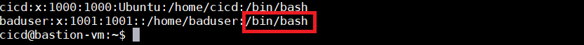 hub-spoke bad user shell