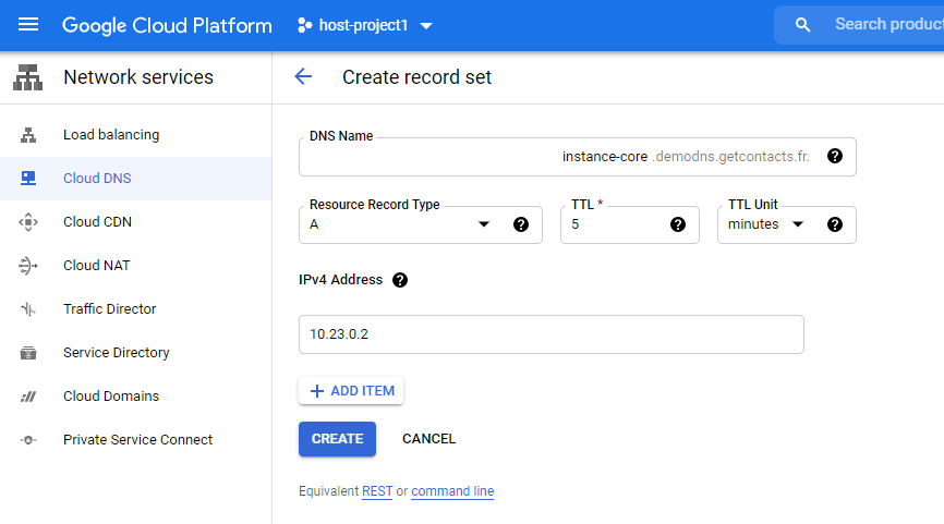 Cloud DNS Record Set