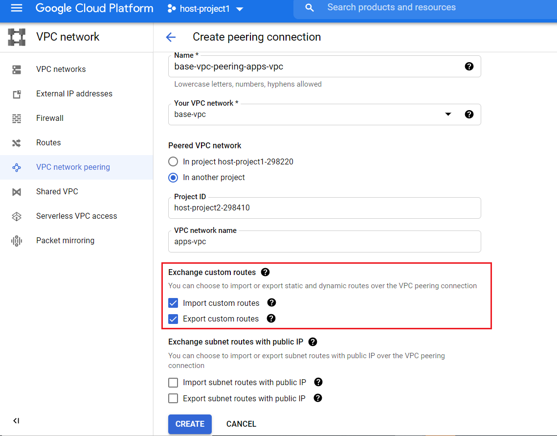 base-vpc to apps-vpc