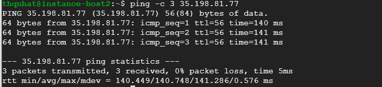 Ping from a vm on different network